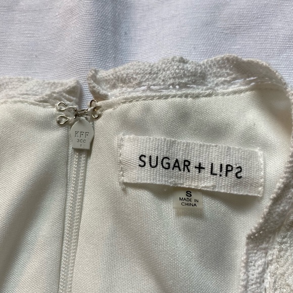 Ivory 70's Inspired Floral Lace V Neck Dress S - Picture 6 of 9